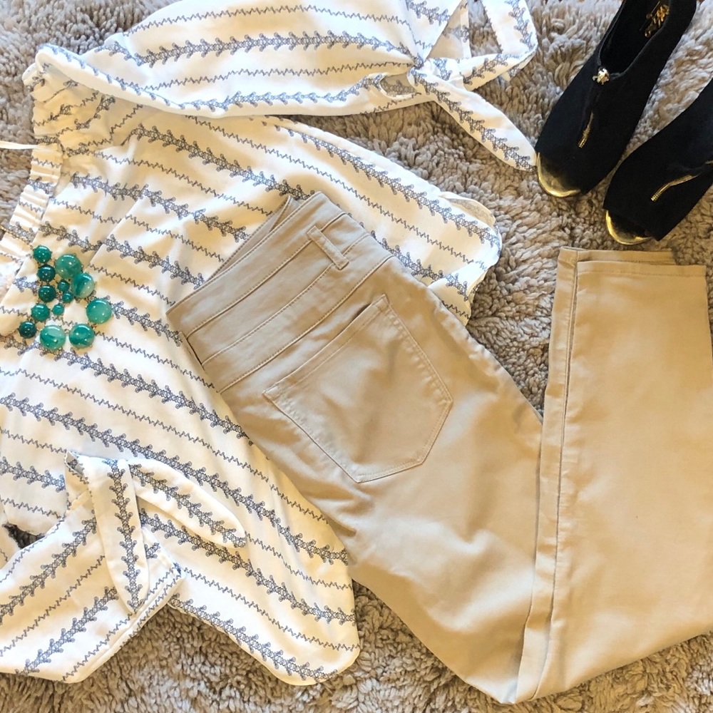 High-Waisted Beige Pants